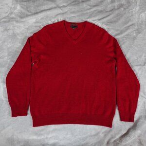 Club Room Estate Cashmere V Neck Sweater Mens Medium Knit Preppy Red